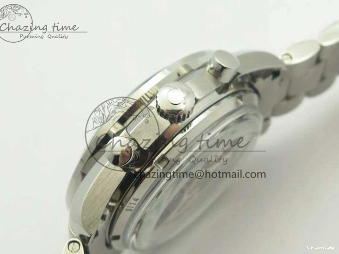 0306 TechFriendly SpeedMaster MoonWatch SS OMF 1:1 Best Edition Black Red Dial On SS Bracelet A9300 V 8092